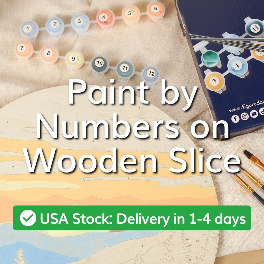 Paint by Numbers on Wooden Slice | Figured'Art