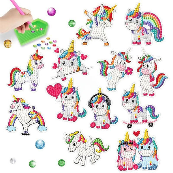 5D Diamond Painting 12 Unicorn Stickers