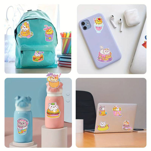 5D Diamond Painting 12 Sticker Cats