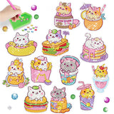 5D Diamond Painting 12 Sticker Cats