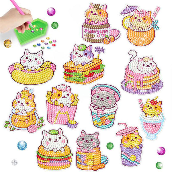 5D Diamond Painting 12 Sticker Cats