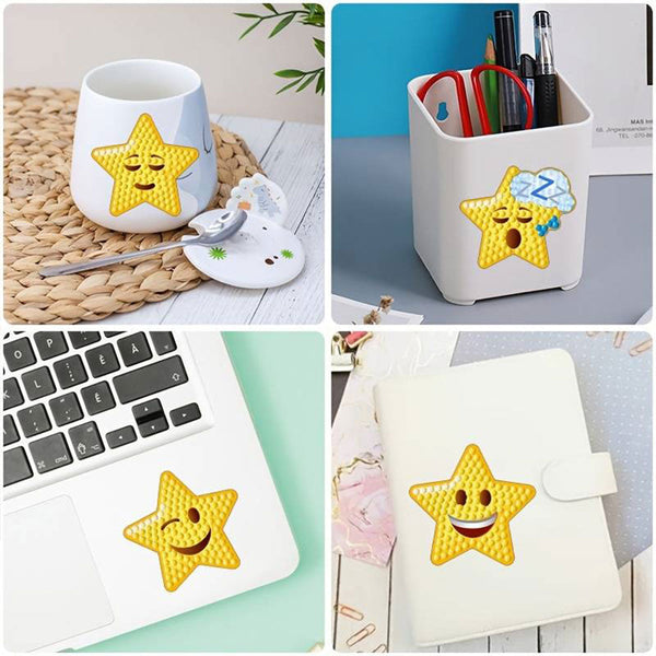 5D Diamond Painting 16 Emoji Star Stickers