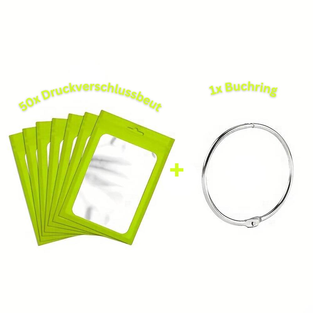 5D Diamond Painting 50 ziplock bags and 1 book ring in 8 colors