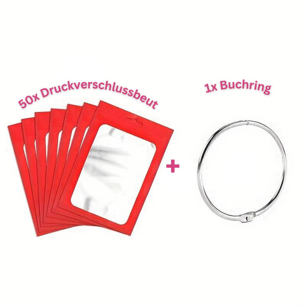 5D Diamond Painting 50 ziplock bags and 1 book ring in 8 colors