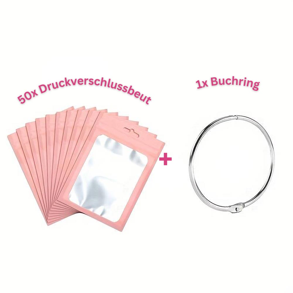 5D Diamond Painting 50 ziplock bags and 1 book ring in 8 colors