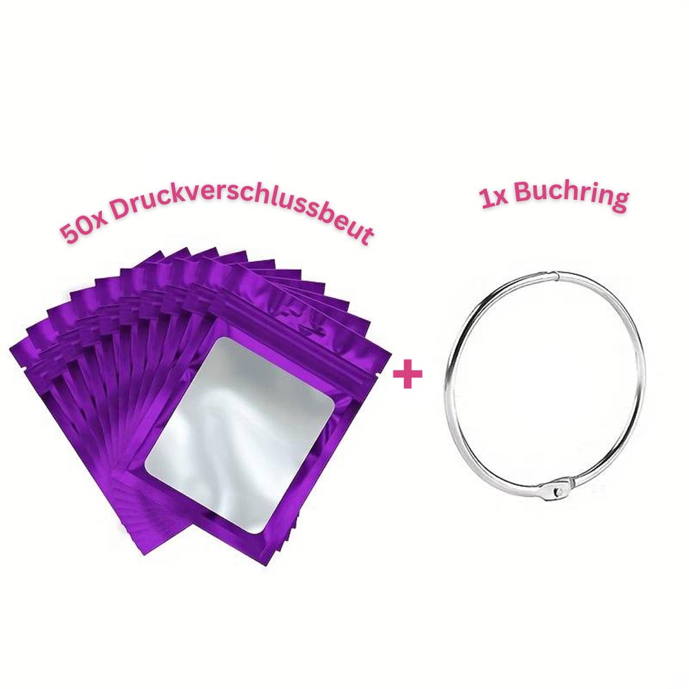 5D Diamond Painting 50 ziplock bags and 1 book ring in 8 colors