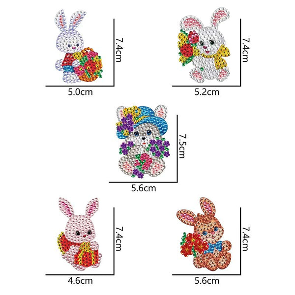 5D Diamond Painting Pendant Easter Bunny Set 1