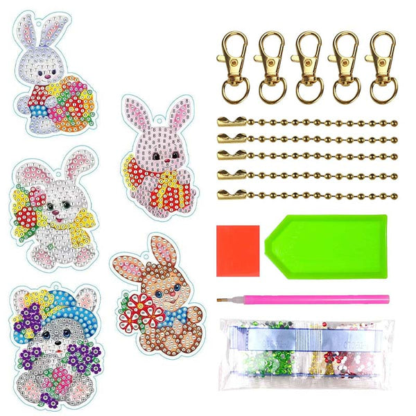 5D Diamond Painting Pendant Easter Bunny Set 1