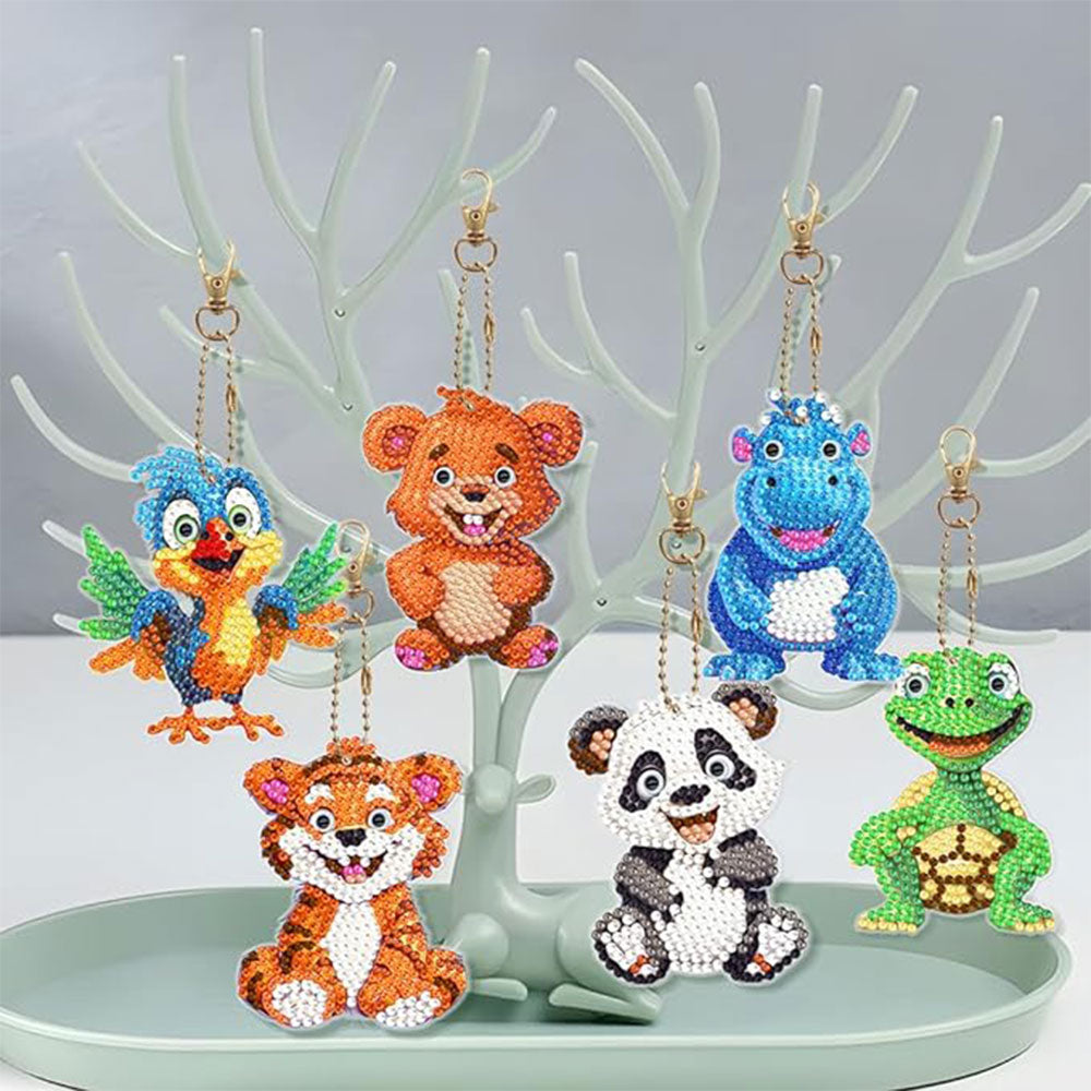 5D Diamond Painting Animal Pendants 6 Pieces