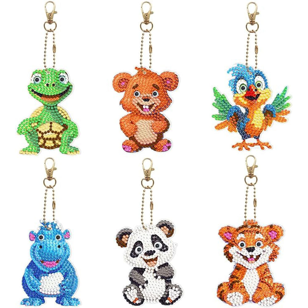 5D Diamond Painting Animal Pendants 6 Pieces