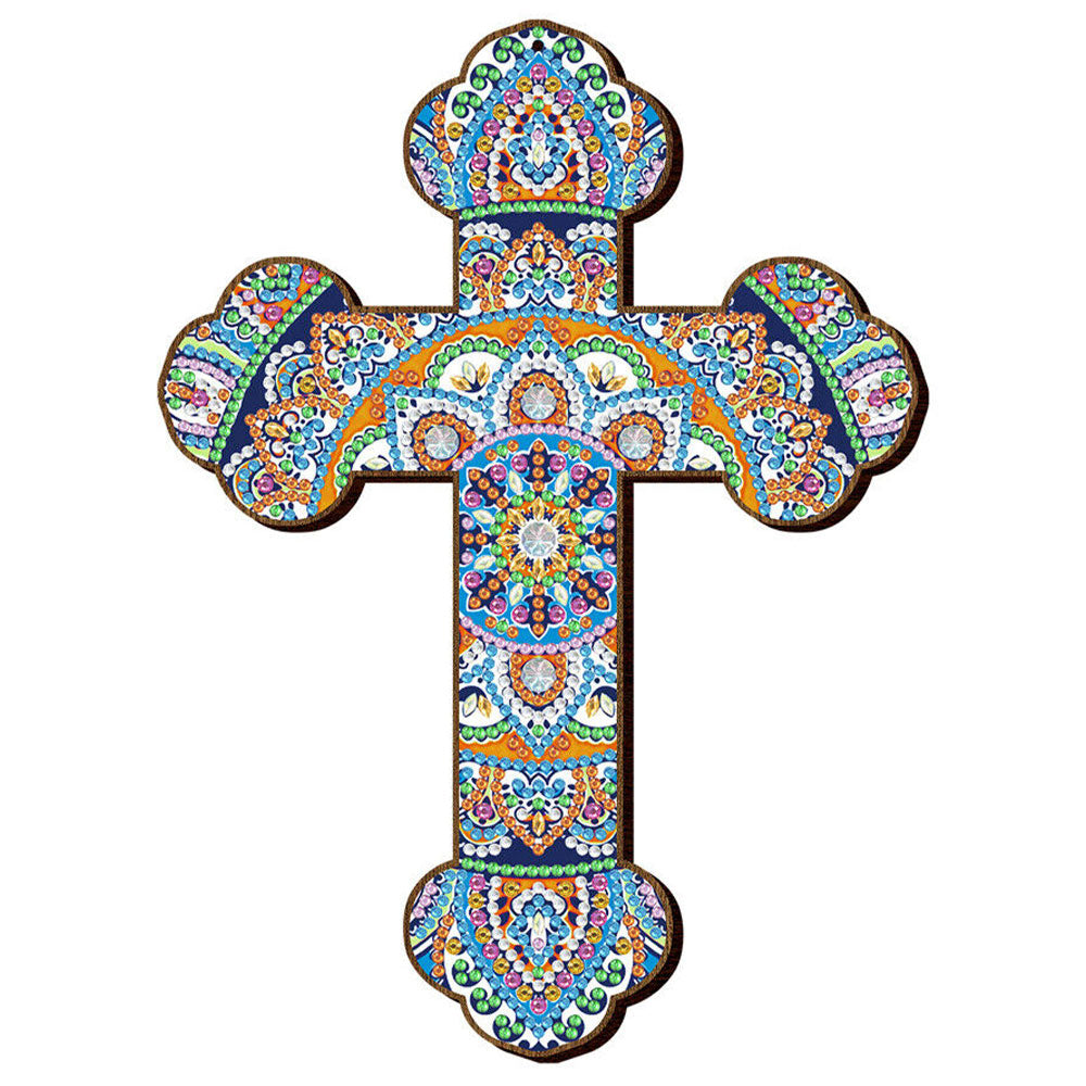 5D Diamond Painting Decorative Pendant with Cross Mandala