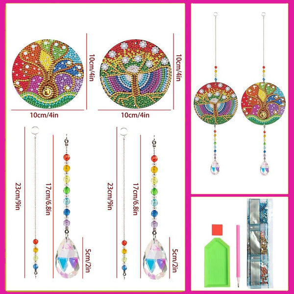 5D Diamond Painting Crystal Wind Chime Tree of Life 2 Pieces