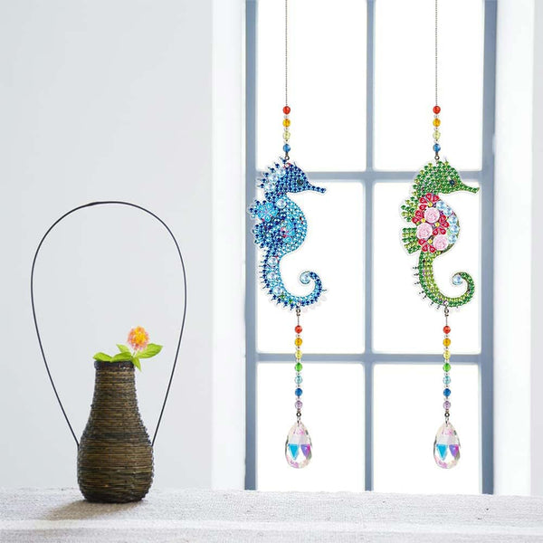 5D Diamond Painting Crystal Wind Chime Seahorse 2 Pieces
