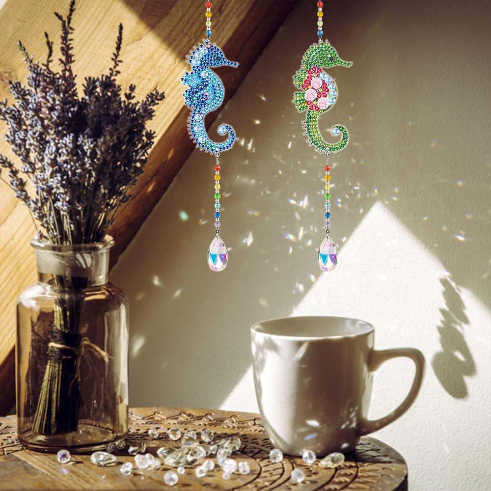 5D Diamond Painting Crystal Wind Chime Seahorse 2 Pieces