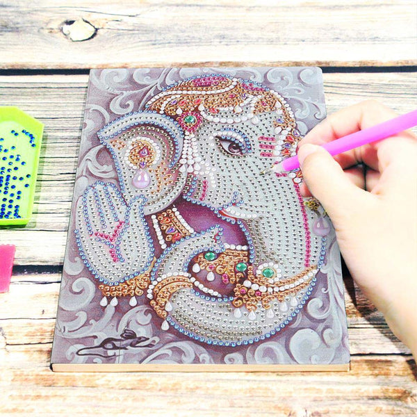 5D Diamond Painting Notebook Elephant God Ganesha