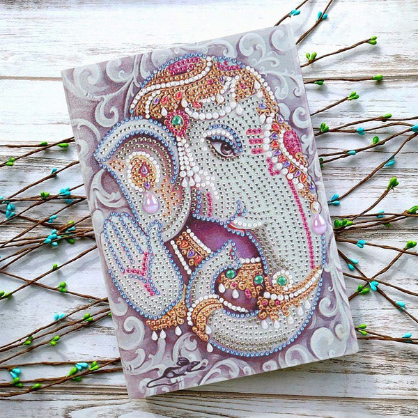 5D Diamond Painting Notebook Elephant God Ganesha