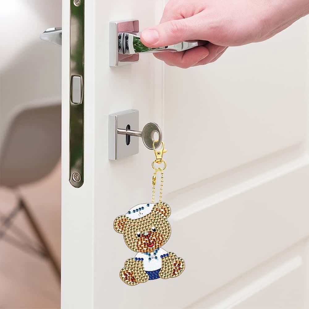 5D Diamond Painting Keychain with Bears 5 Pieces