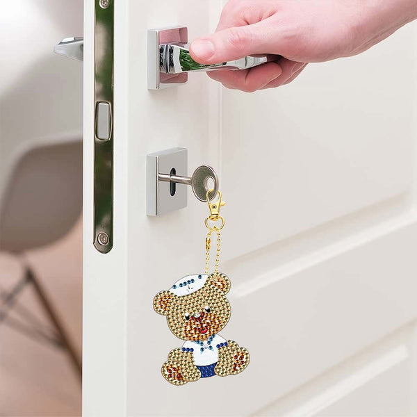 5D Diamond Painting Keychain with Bears 5 Pieces