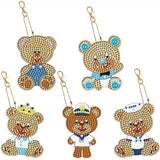 5D Diamond Painting Keychain with Bears 5 Pieces
