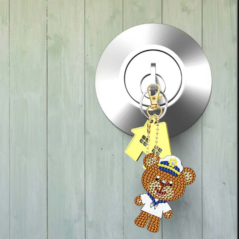 5D Diamond Painting Keychain with Bears 5 Pieces