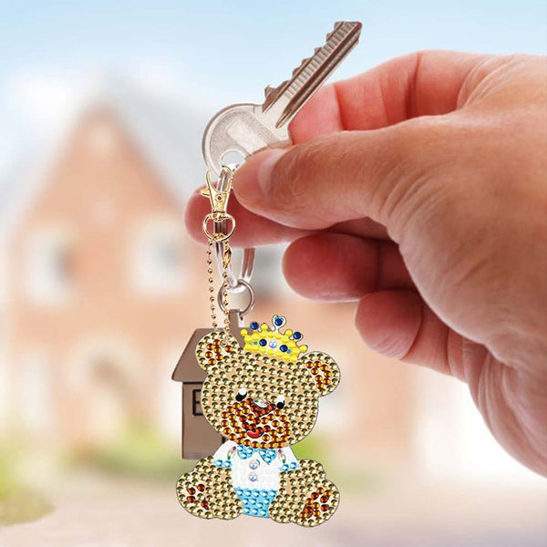 5D Diamond Painting Keychain with Bears 5 Pieces