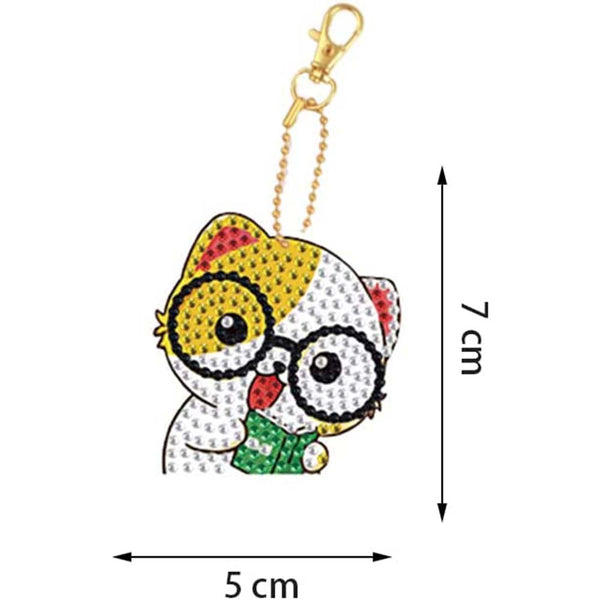 5D Diamond Painting Keychain - Cats 5 Pieces