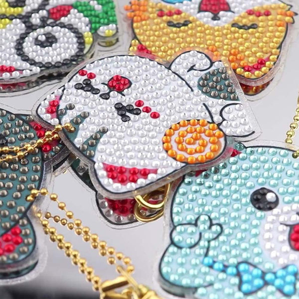 5D Diamond Painting Keychain - Cats 5 Pieces
