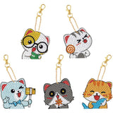 5D Diamond Painting Keychain - Cats 5 Pieces