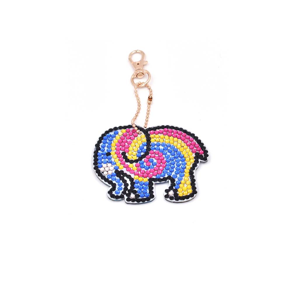 5D Diamond Painting Keychain Elephants 4 Pieces