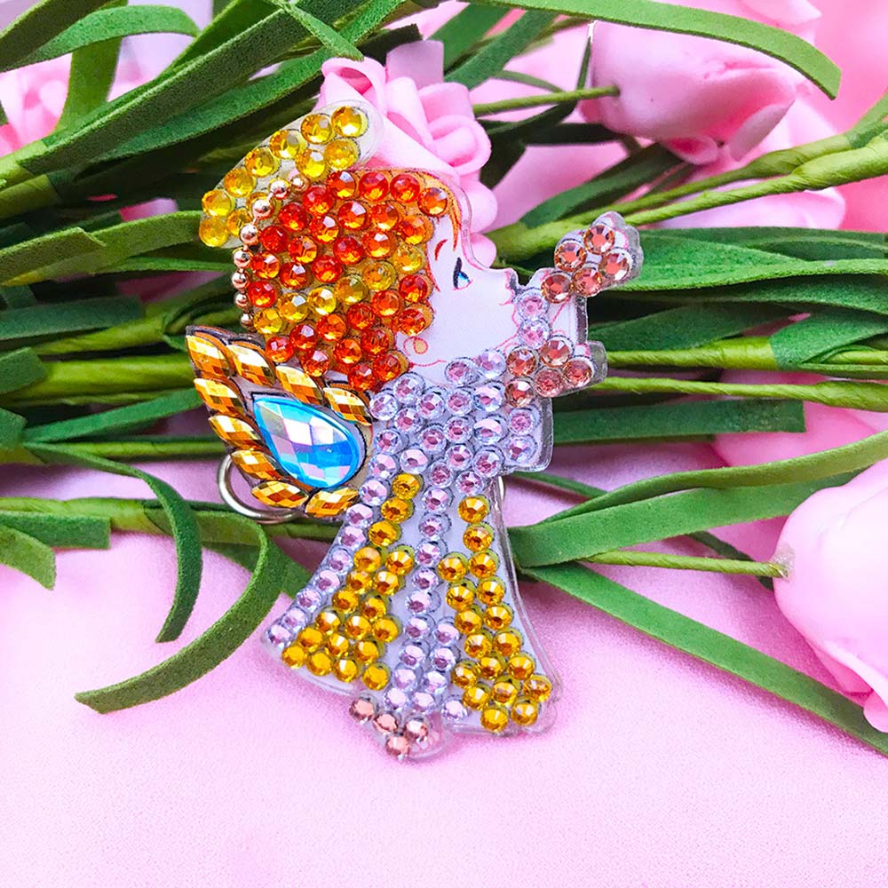 5D Diamond Painting Keychain Angel 4 Pieces