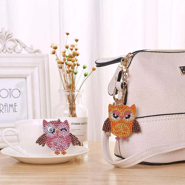5D Diamond Painting Keychain - Owls 5 Pieces