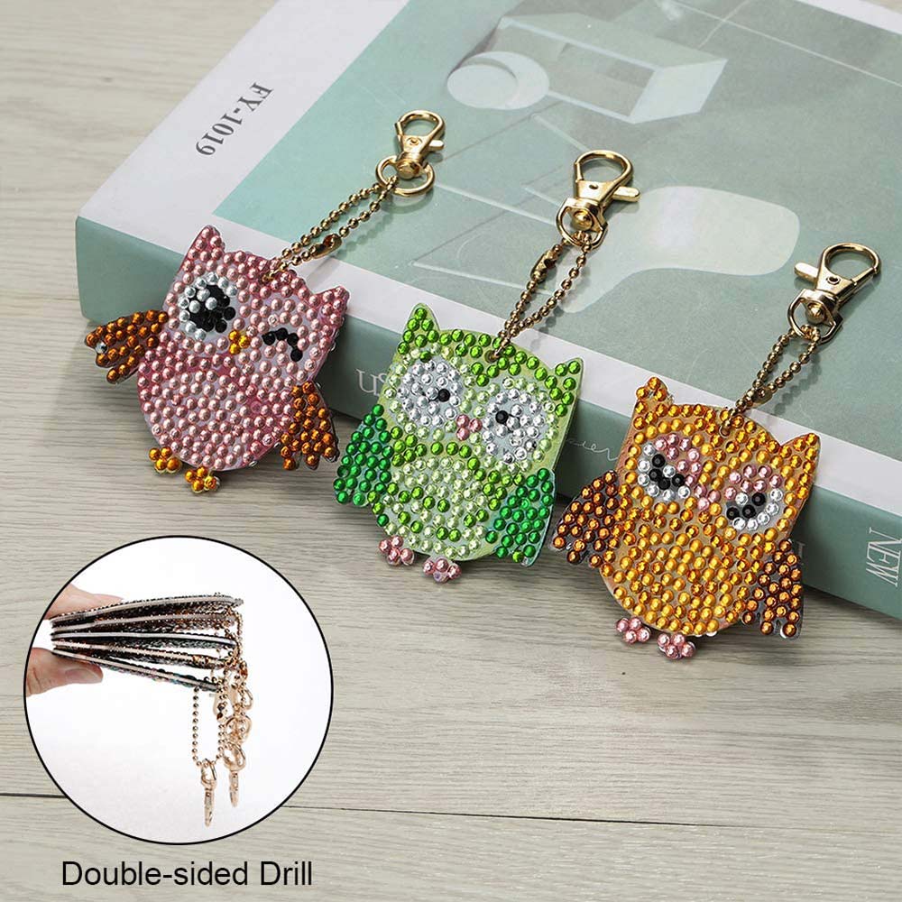 5D Diamond Painting Keychain - Owls 5 Pieces