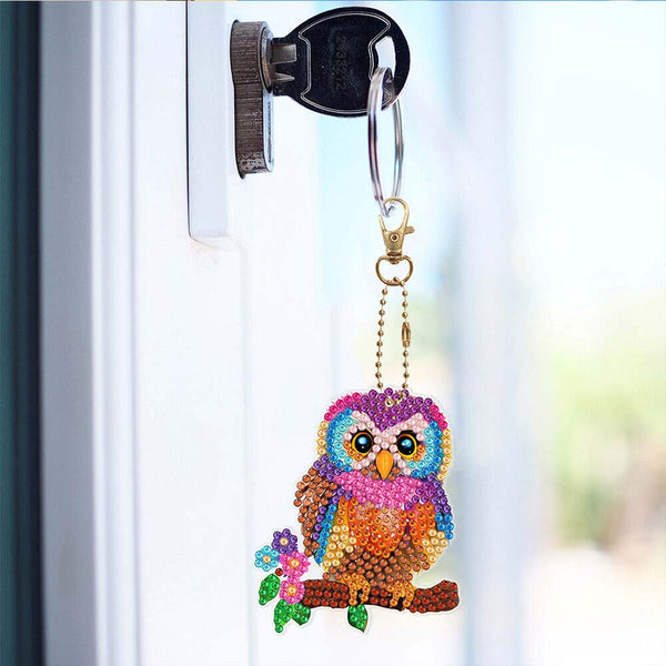 5D Diamond Painting Keychain Owls 6 Pieces