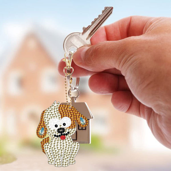 5D Diamond Painting Keychain Dogs 5 Pieces