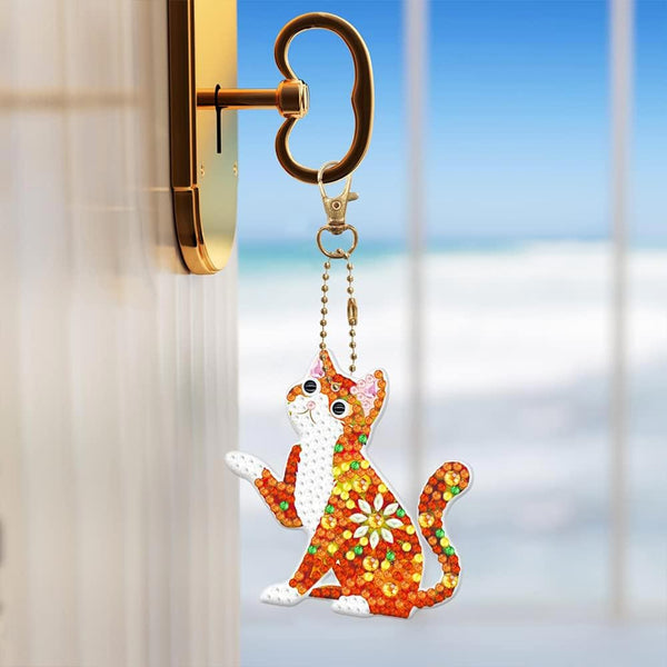 5D Diamond Painting Keychain Cats Set of 5 Pieces