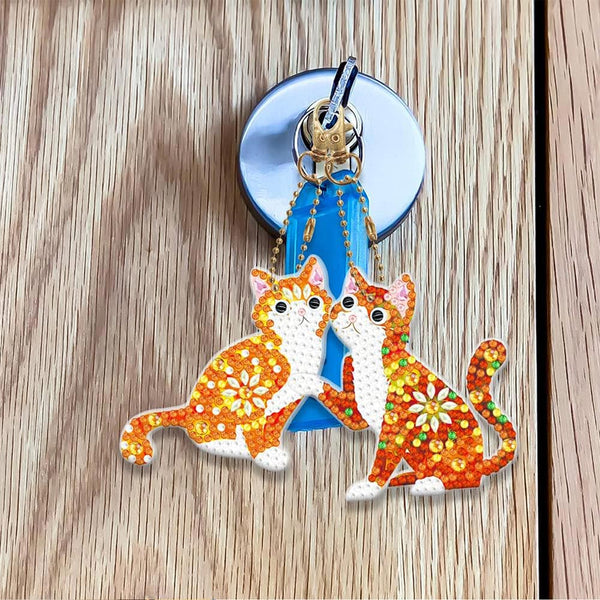 5D Diamond Painting Keychain Cats Set of 5 Pieces