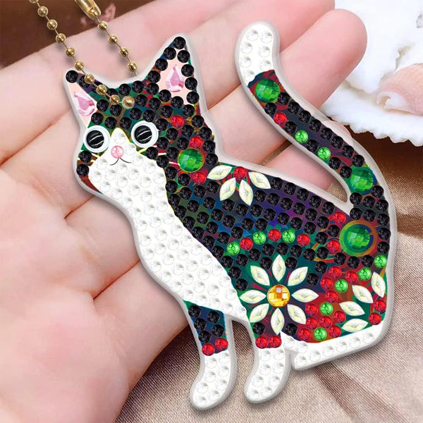 5D Diamond Painting Keychain Cats Set of 5 Pieces