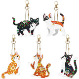 5D Diamond Painting Keychain Cats Set of 5 Pieces