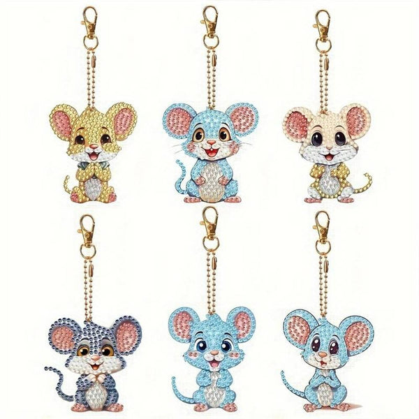 5D Diamond Painting Mice 6 Pieces