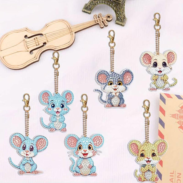 5D Diamond Painting Mice 6 Pieces