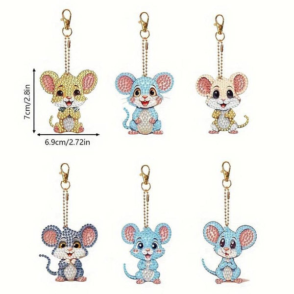 5D Diamond Painting Mice 6 Pieces