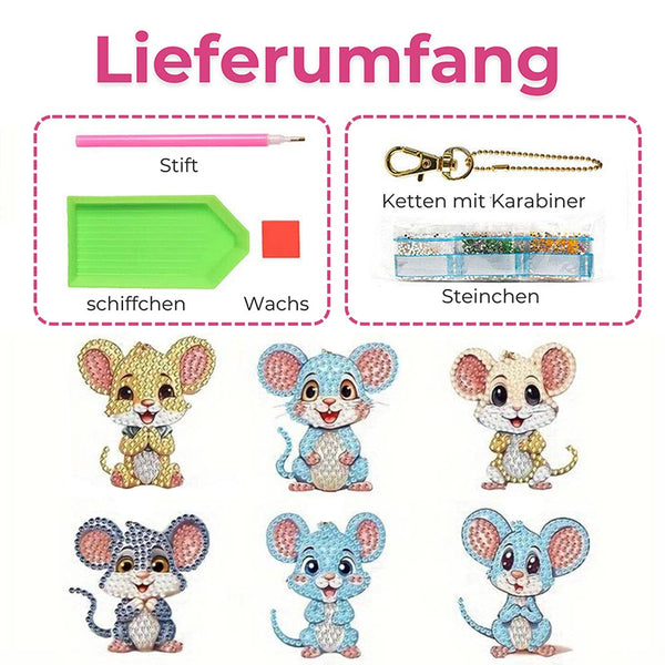 5D Diamond Painting Mice 6 Pieces