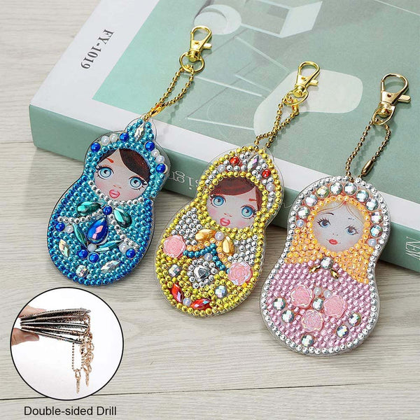 5D Diamond Painting Keychain with Matryoshka