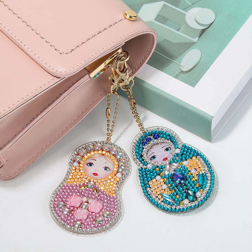 5D Diamond Painting Keychain with Matryoshka