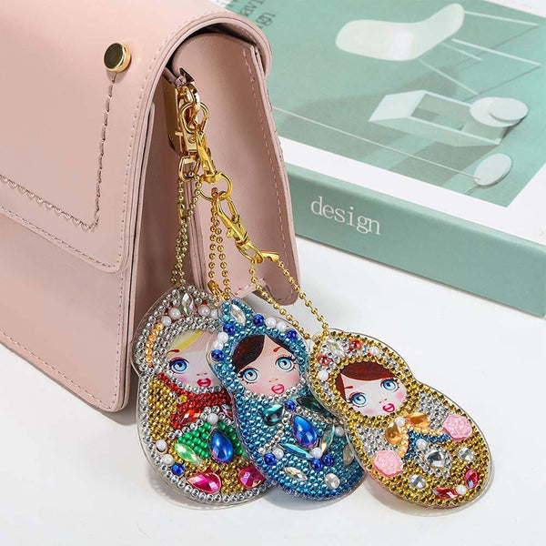 5D Diamond Painting Keychain with Matryoshka