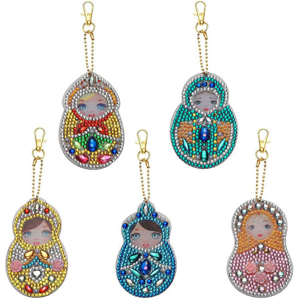 5D Diamond Painting Keychain with Matryoshka