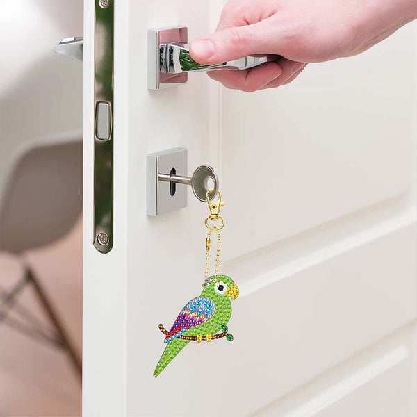 5D Diamond Painting Keychain Parrots 5 Pieces