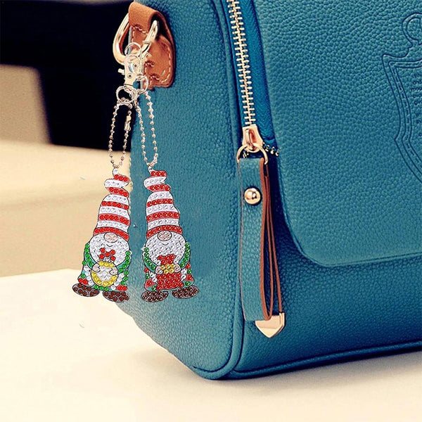 5D Diamond Painting Keychain Red Elves 10 Pieces