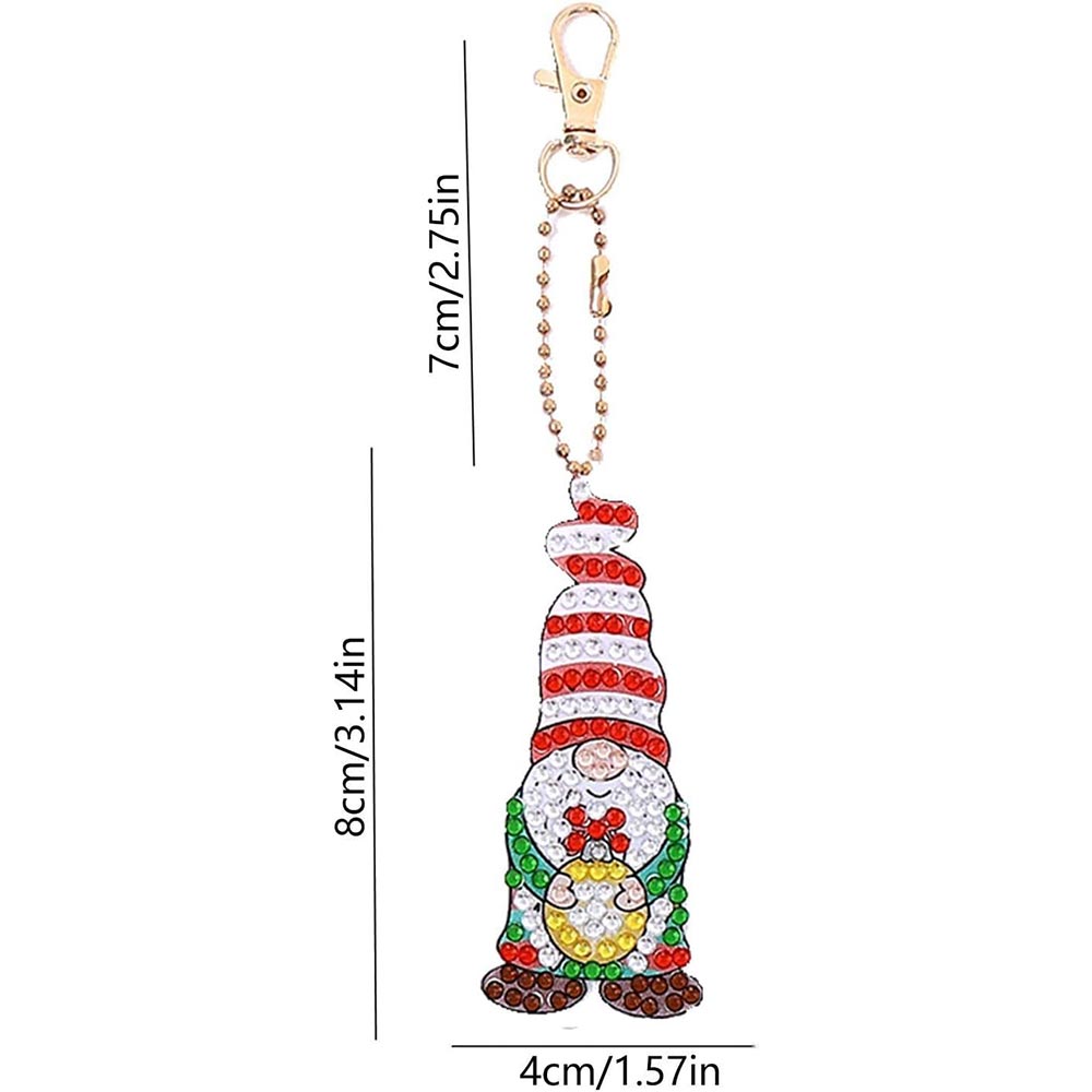 5D Diamond Painting Keychain Red Elves 10 Pieces
