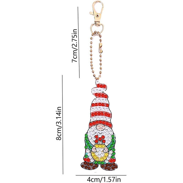 5D Diamond Painting Keychain Red Elves 10 Pieces